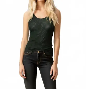 Petit Pois by Viviana G Long Lean Scoop Shell Top In Black