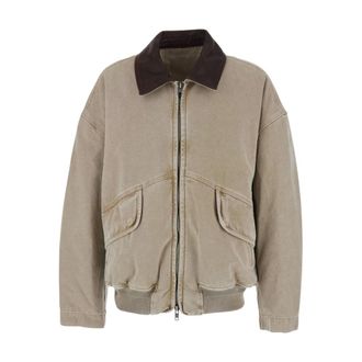 Wooyoungmi Wooyoungmi, Jassen, Heren, Beige, M, Katoen, Jas met contrasterende kraag