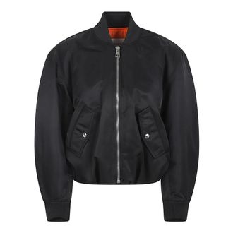 Givenchy Bomber Jackets, female, Black, Size: XS Cropped Cocoon Bomber