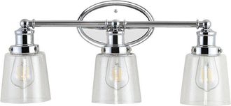 Jonathan Y Designs Jonathan Y Beverly 22.5 3 Light Iron Seeded Glass Classic Cottage Led Vanity Light