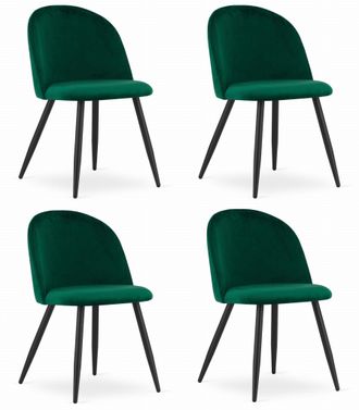 OEM Silla Bello - Terciopelo Verde / Patas Negras X 4