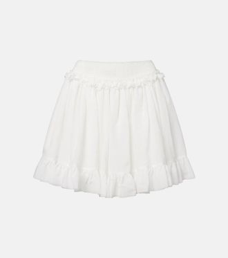 Balmain Ruffled poplin miniskirt