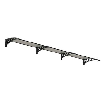 Palram Patio Cover Neo Door Awning Canopy 3540 Twinwall - L357 x W76 x H25 cm in Grey