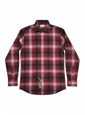 Alessandro Gherardi Mens Long Sleeve Plaid Collared Shirt