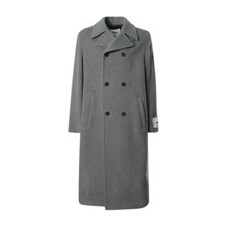Msgm Msgm, Jassen, Heren, Grijs, S, Wol, Double-Breasted Wool Coat