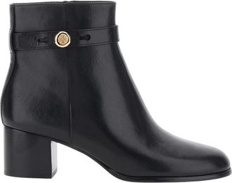 Tory Burch Romy Enkellaars - Dames - Laarzen met Hak - Zwart - 36 EU - Leer - Schoenen