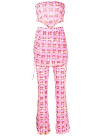 Sjyp wrap-detail jersey pants - women - Polyester/Polypropylene - S - Pink