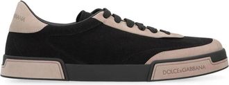 Dolce & Gabbana Portofino Yacht Calfskin-Panel Sneakers - Heren - Sneakers - Zwart - 42 EU - Katoen - Schoenen