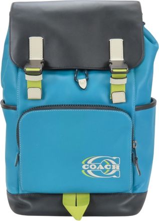 Coach Black Blue Leather Backpack (Pre-Owned)