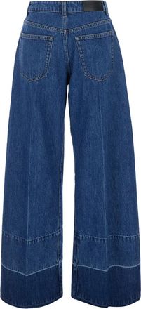 Givenchy Womens Jeans Wide-Leg Blue Denim Cotton