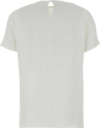 Max Mara Womens White Silk Pagano T-Shirt Vela Exterior Exterior: T-shirts And Polos