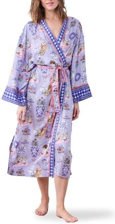 Printfresh Satin Robe in Lavender Glaze at Nordstrom, Size Xx-Small