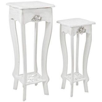 Decorspace Comodino Blanc porta lampada struttura in legno MDF per interni set da 2