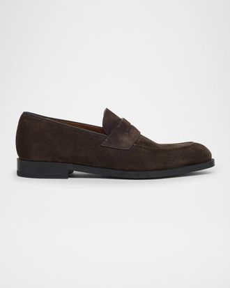 Ermenegildo Zegna Men & apos;s Suede Rubber-Sole Penny Loafers