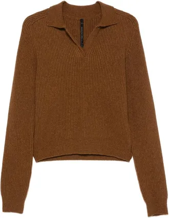 Petar Petrov Safe Mode Ribbed-knit Polo Sweater