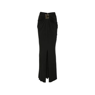 Elisabetta Franchi Ruched Logo-plaque Skirt