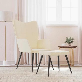 vidaXL Sill&oacute;n De Relax Con Reposapi&eacute;s De Tela Color Crema Vidaxl