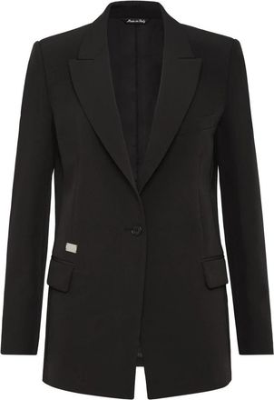 Philipp Plein Getailleerde Blazer - Dames - Blazers - Zwart - XL - Leer - Jassen