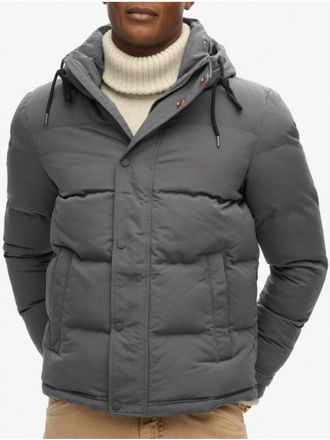 Superdry Mens Padded Hooded Jacket - Grey - Size Medium
