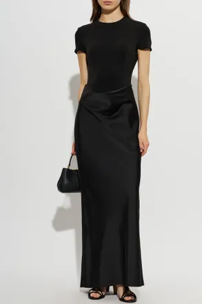 Rotate Dress Made Of Combined Materials, Womens, Black