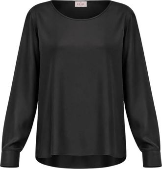 Marella Emmcursore Blouse - Dames - Blouses - Zwart - 2XL - Polyester - Overhemden