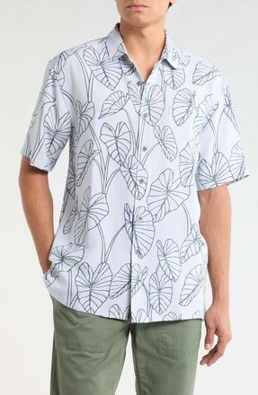 Kahala LoI Lines Short Sleeve Shirt in Light Grey at Nordstrom, Size Xx-Large