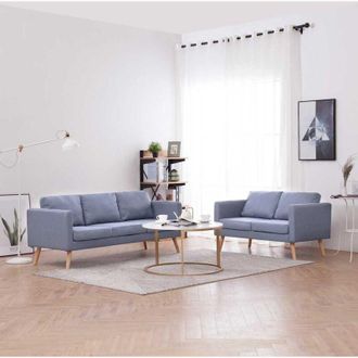 vidaXL Vidaxl - Set Divani a 2 e a 3 Posti in Tessuto Grigio Chiaro