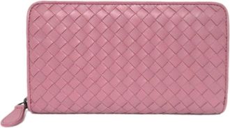 Bottega Veneta Intrecciato Pink Intrecciato Long Wallet (Bi-Fold) (Pre-Owned)