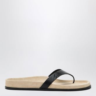 Toteme Infradito in pelle effetto lucertola beige/nere