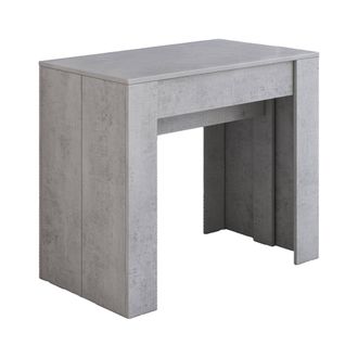 Dmora Dmora - Consola Extensible Maclodio, Transformable En Mesa De Comedor, Ahorra Espacio Y Extensible Hasta 237 Cm, 90-237x76,6x90 Cm, Gris