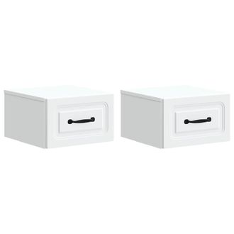 vidaXL Mesita De Noche De Pared Con Caj&oacute;n 2 Pcs 34,5 X 33 X 20 Cm Vidaxl