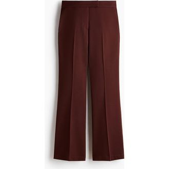 H&M Flared Trousers in Dark Rust Brown at Nordstrom, Size 14