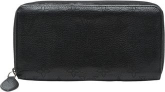 Louis Vuitton Black Noir Leather Long Wallet (Bi-Fold) (Pre-Owned)