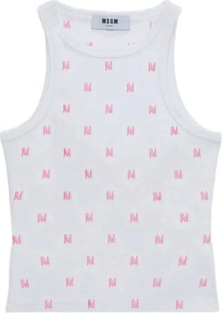 Msgm Msgm, Tops, Dames, Veelkleurig, L, Katoen, Ribbed Jersey Halter Top