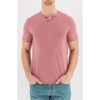 DEVIL-DOG Dungarees Burnout Henley in Whitered Rose at Nordstrom, Size Xx-Large