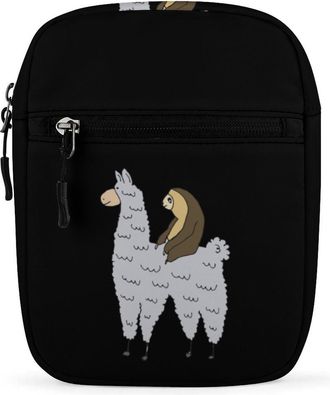 Generic Sloth Riding Alpaca Crossbody Bag Adjustable Satchel Cute Shoulder Bag Lightweight Sling Bags