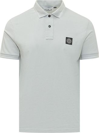 Stone Island Light Grey Logo Polo