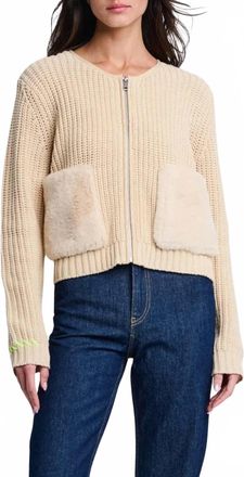 Lisa Todd Pocket Puff Cardigan In Wheat