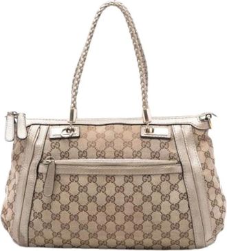 Gucci Pre-owned Handbags, female, Beige, Size: ONE SIZE Pre-owned Canvas Handbag