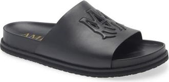 Amiri MA Leather Slide Sandal in Black at Nordstrom, Size 47