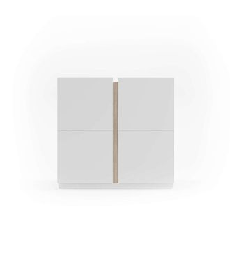 HERDASA Herdasa - Recibidor Zapatero Modelo 516 Acabado Blanco/roble Claro, 90 X 95 X 35 (alto X Ancho X Fondo)