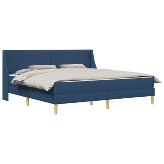 vidaXL Estructura De Cama Con Colch&oacute;n Azul 180 X 200 Cm Poli&eacute;ster Vidaxl