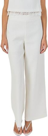 endless rose High Waist Wide Leg Pants in White at Nordstrom, Size X-Small
