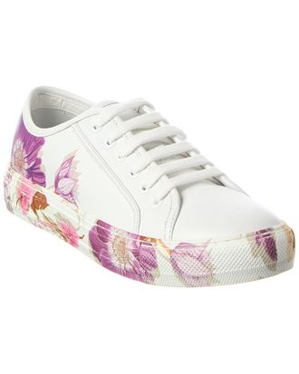 Ferragamo Borg Print Leather Sneaker