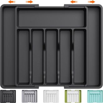 OEM Bandeja Para Cubiertos, Bandeja Extensible Para Cajones, Organizador De Cajones Ajustable Para Cocina, Almacenamiento Compacto De Pl&aacute;stico Para Cuchar