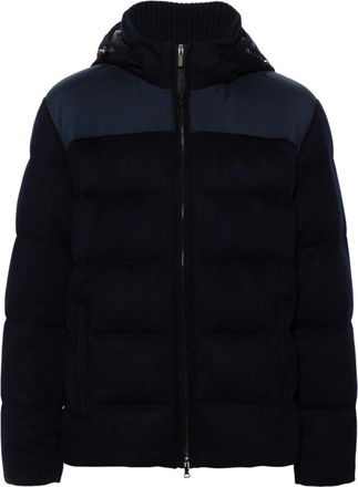 Paul & Shark cashmere puffer jacket - men - Cashmere/Polyamide/Polyester/Duck Down/Feather - L - Blue