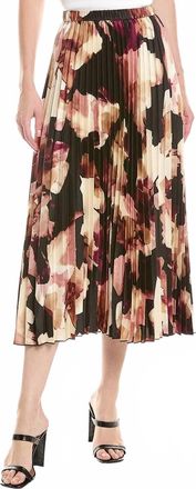 Anne Klein Printed Pleated Pull-On Skirt In Safari Multi