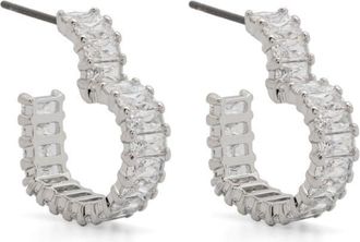 Swarovski Matrix earrings - women - Rhodium Plated Brass/Zirconium - One Size - Silver