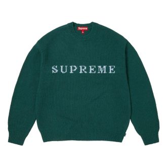 SUPREME FW25 Contrast Logo Sweater Pine SUP-FW25-156-PIN