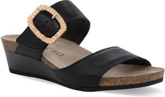 Naot Magic Luxe Double Strap Platform Slide Sandal in Black Leather at Nordstrom, Size 11Us